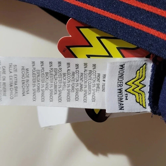 Wonder Woman Wire Free Strappy‎ Bralette XS X-SMALL Navy Blue NWT - Picture 5 of 6
